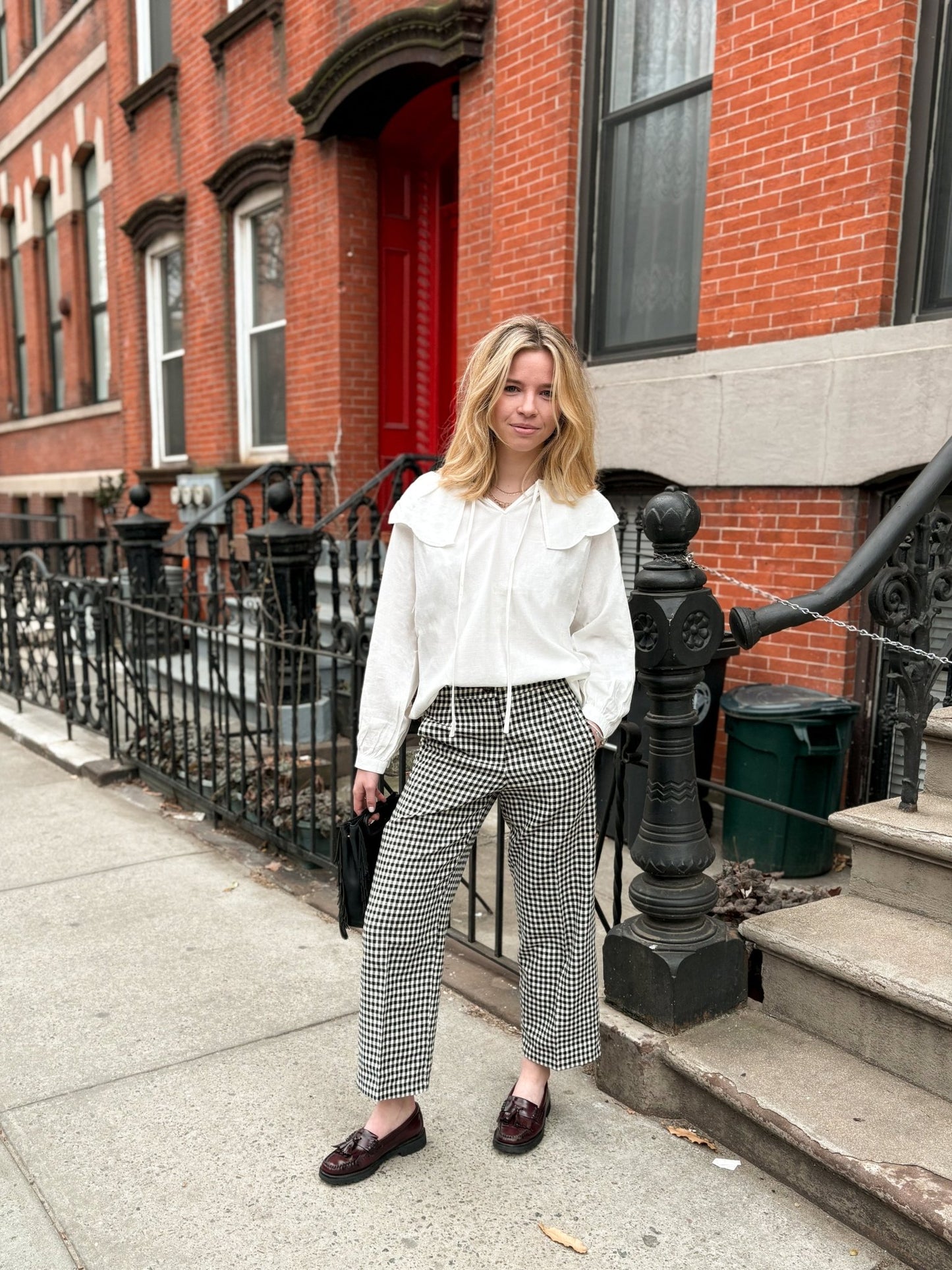 Pantalon vichy noir