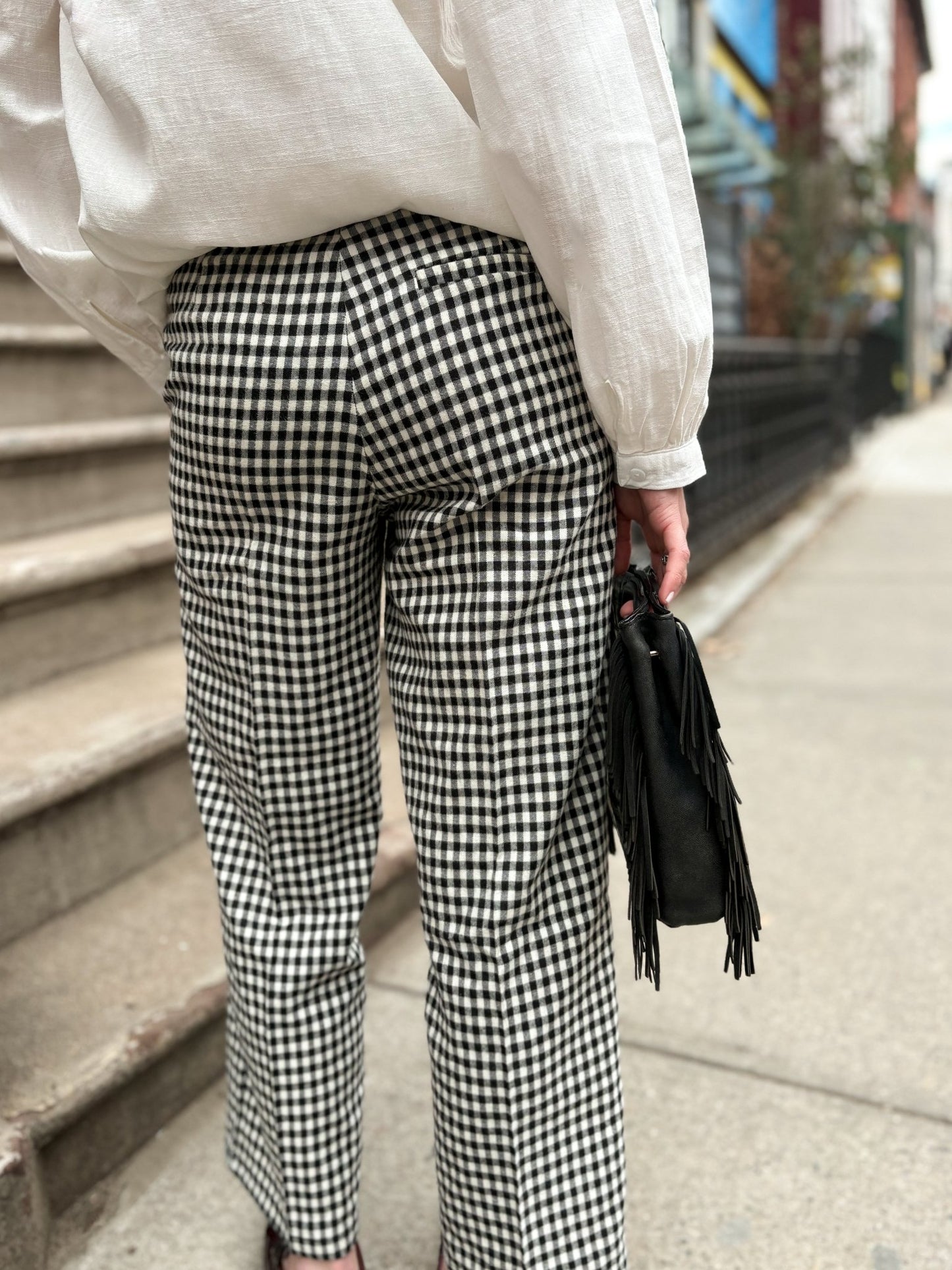 Pantalon vichy noir