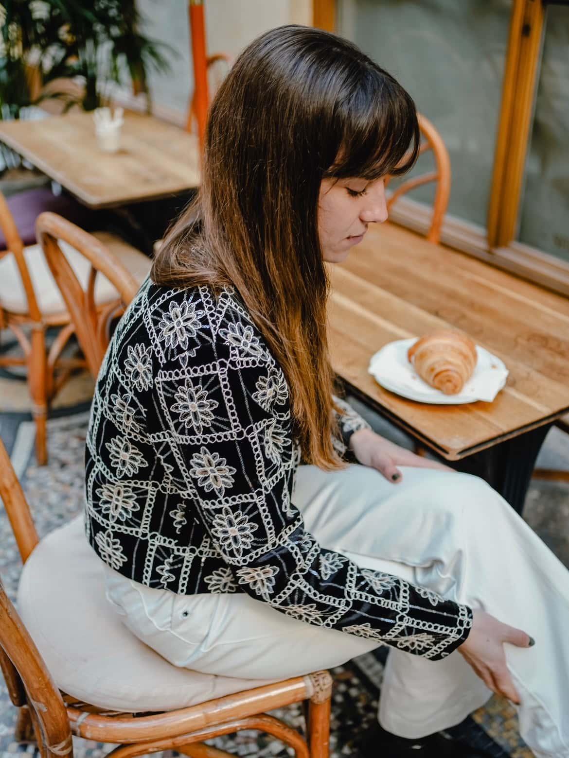 Veste brodée à motifs