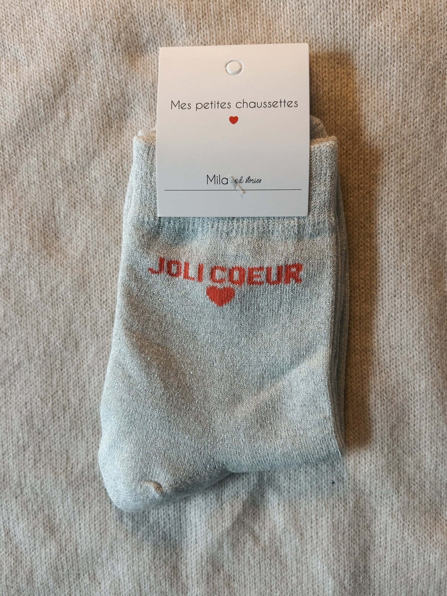 Chaussettes Joli Coeur paillettes