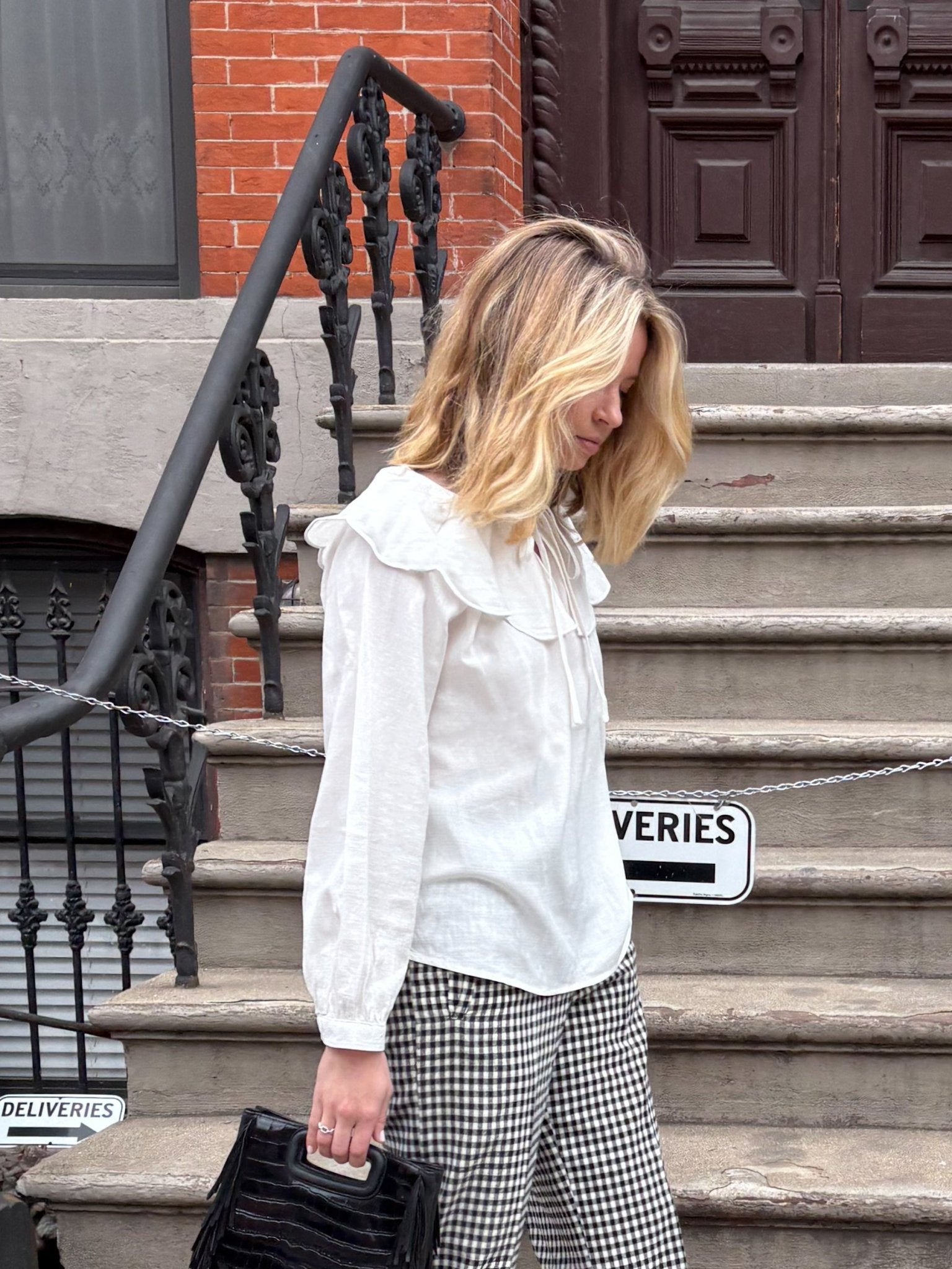 Blouse col claudine blanche