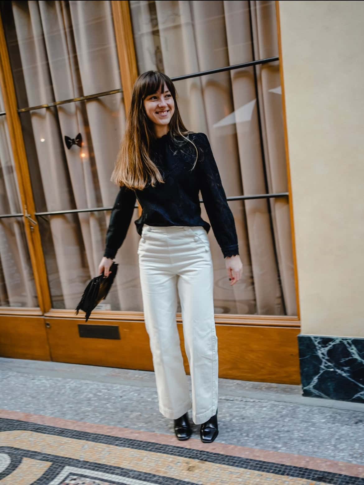 Blouse dentelle noire
