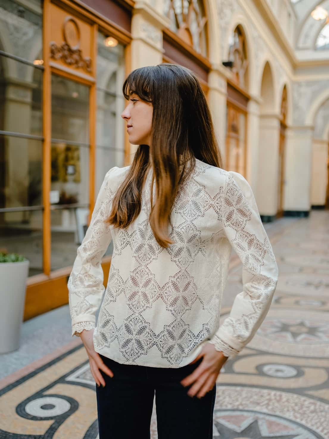 Blouse dentelle blanche