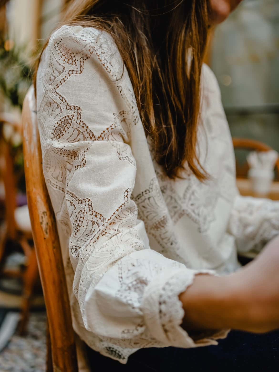 Blouse dentelle blanche