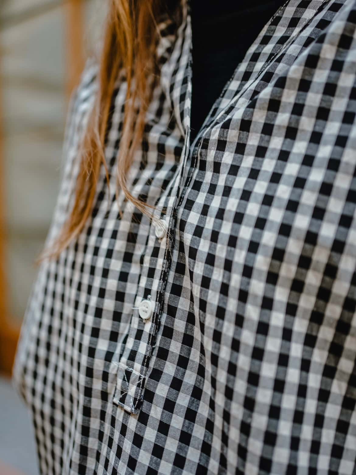 Blouse vichy noire et blanc