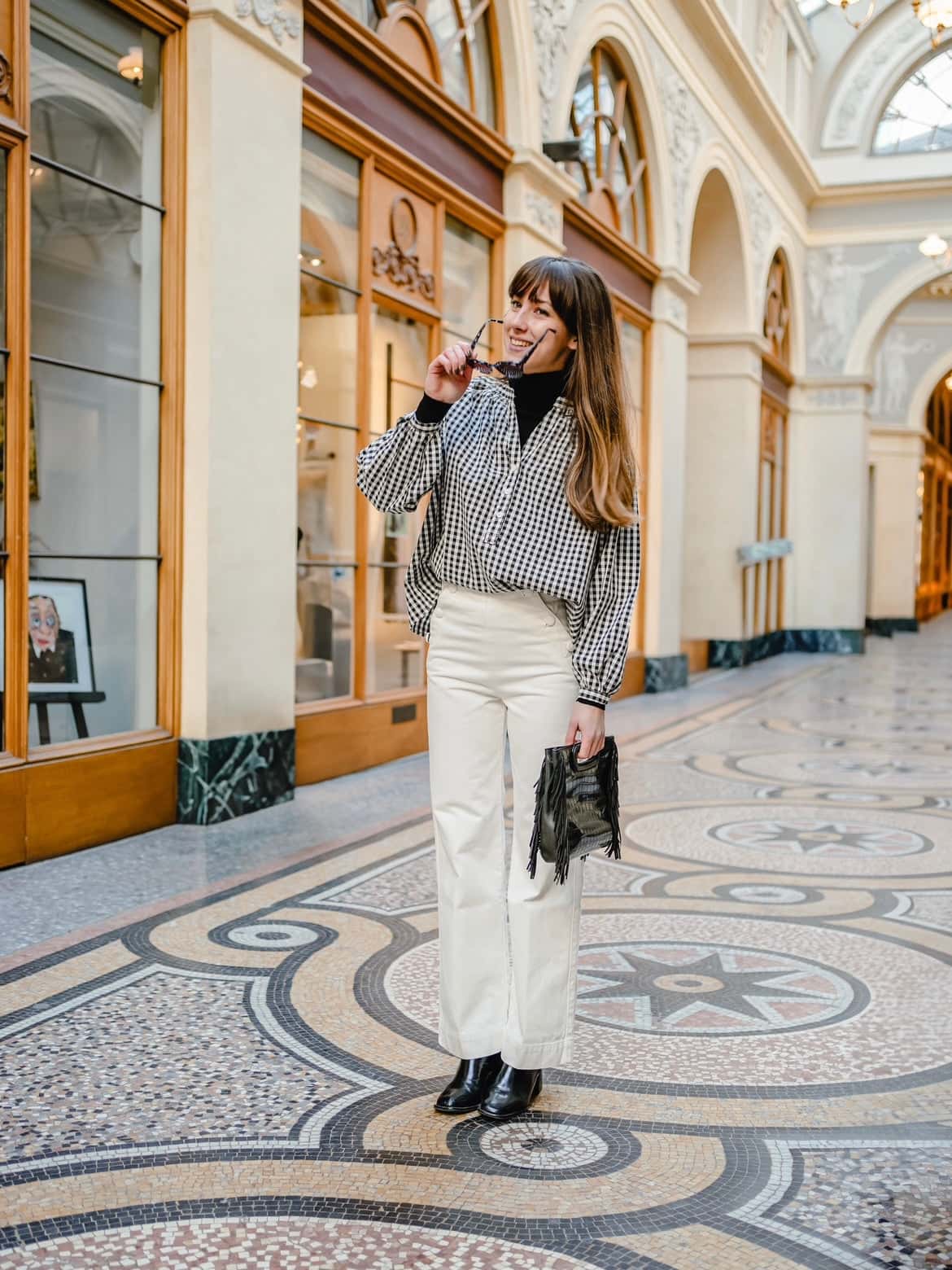 Blouse vichy noire et blanc