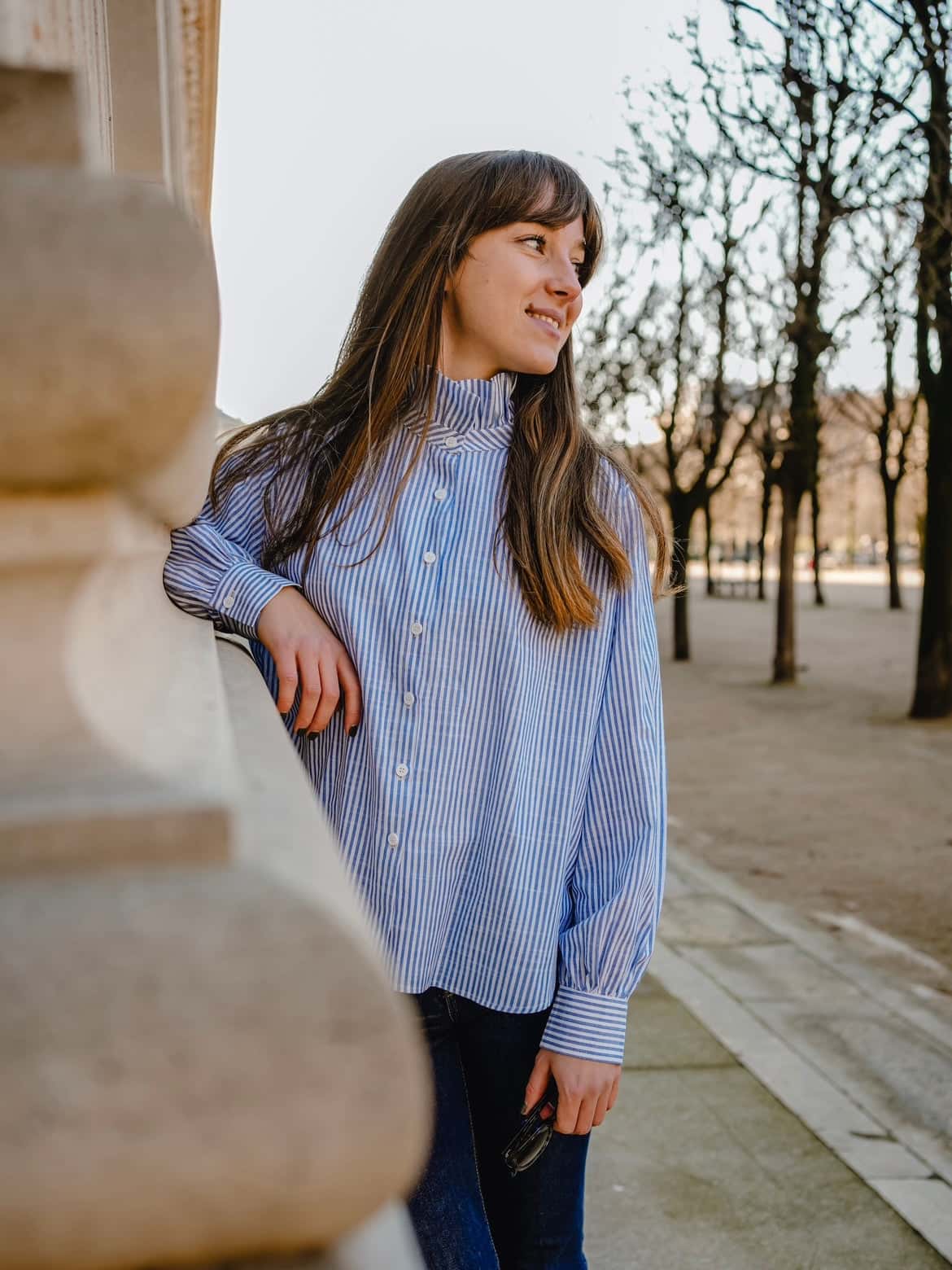 Chemise rayée bleu et blanc