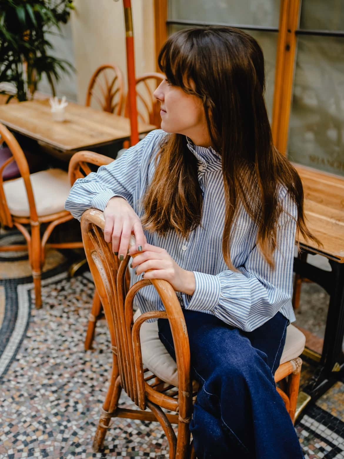 Chemise rayée bleu et blanc