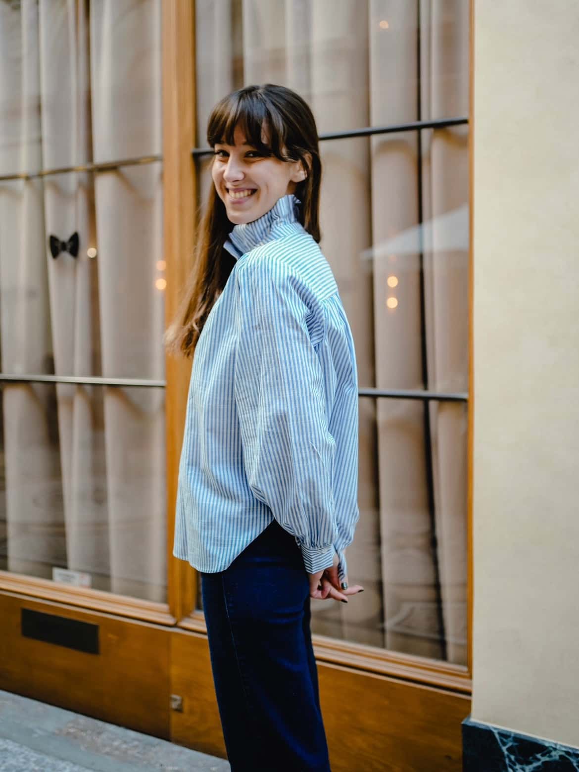 Chemise rayée bleu et blanc