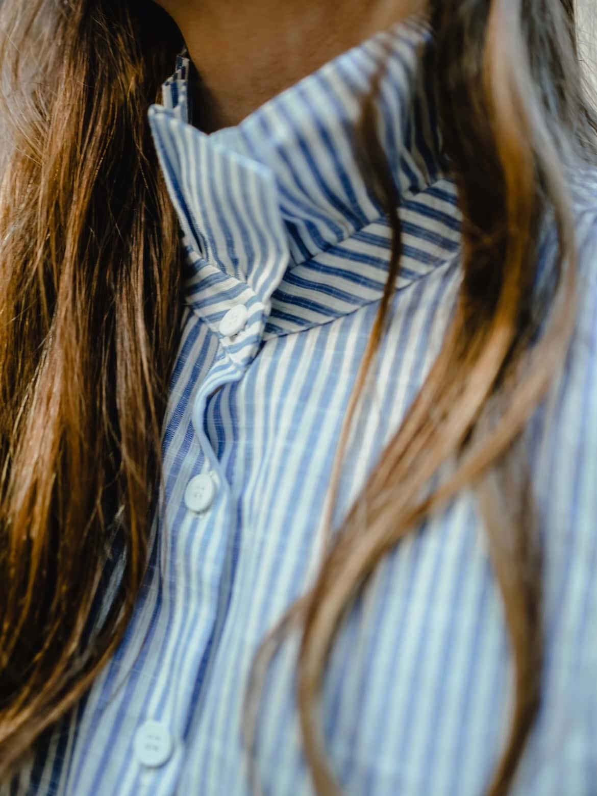 Chemise rayée bleu et blanc