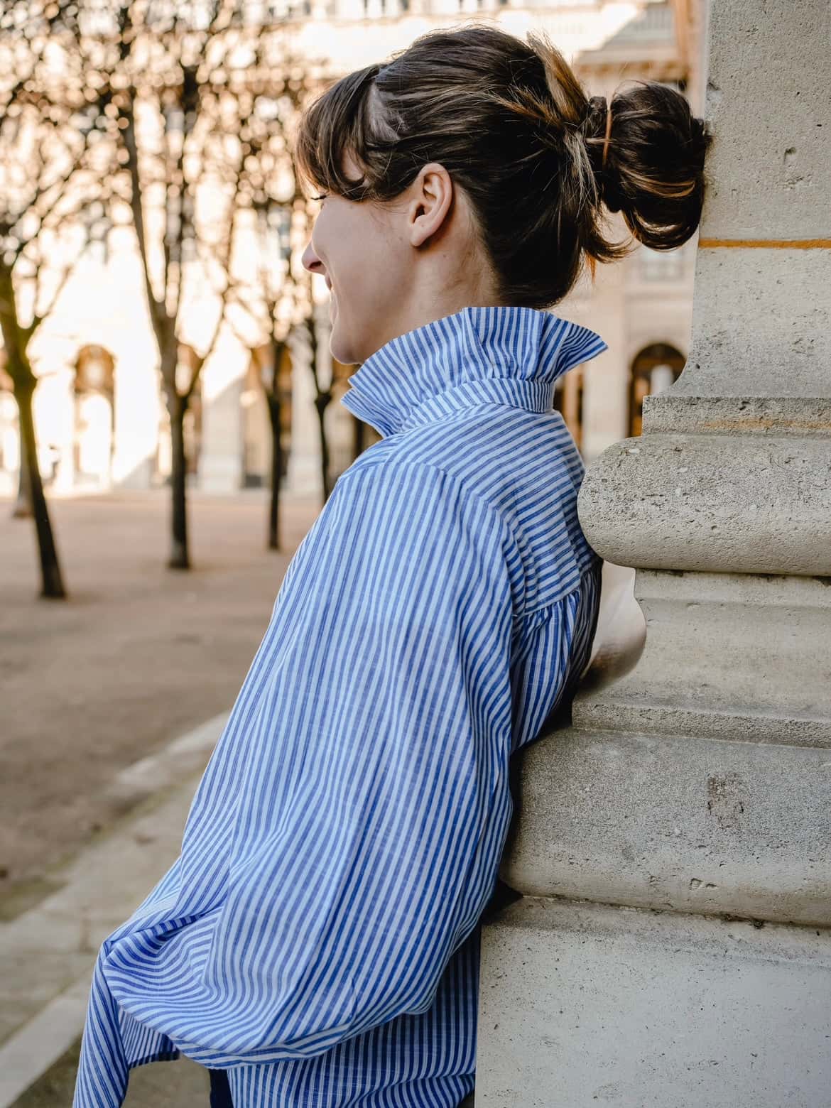 Chemise rayée bleu et blanc