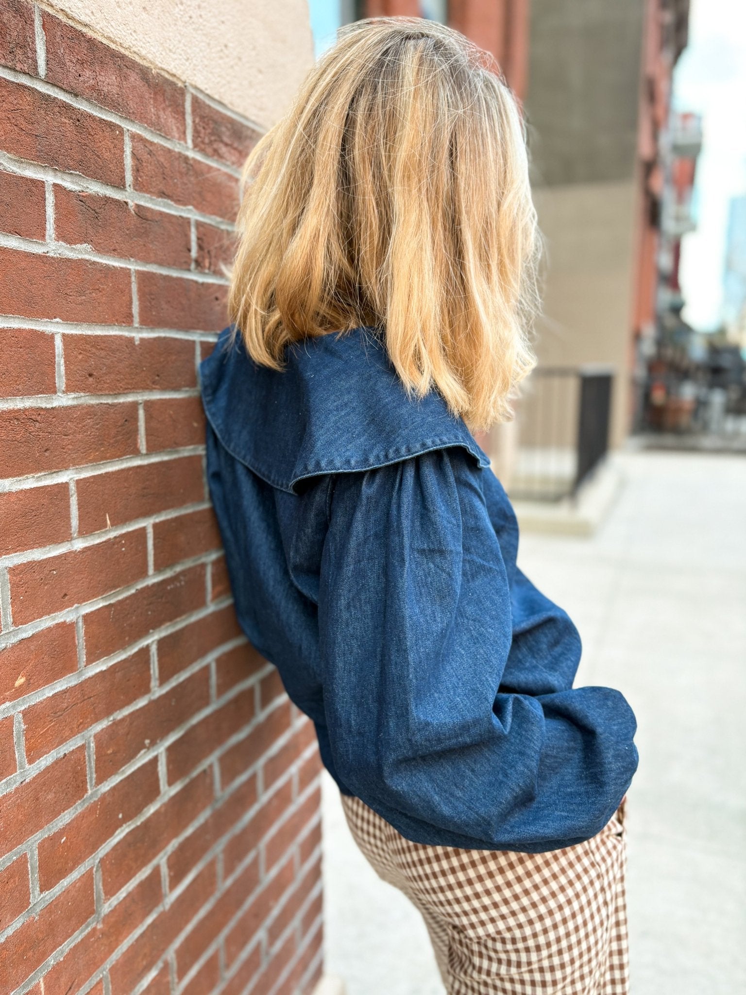 Chemise jean col claudine