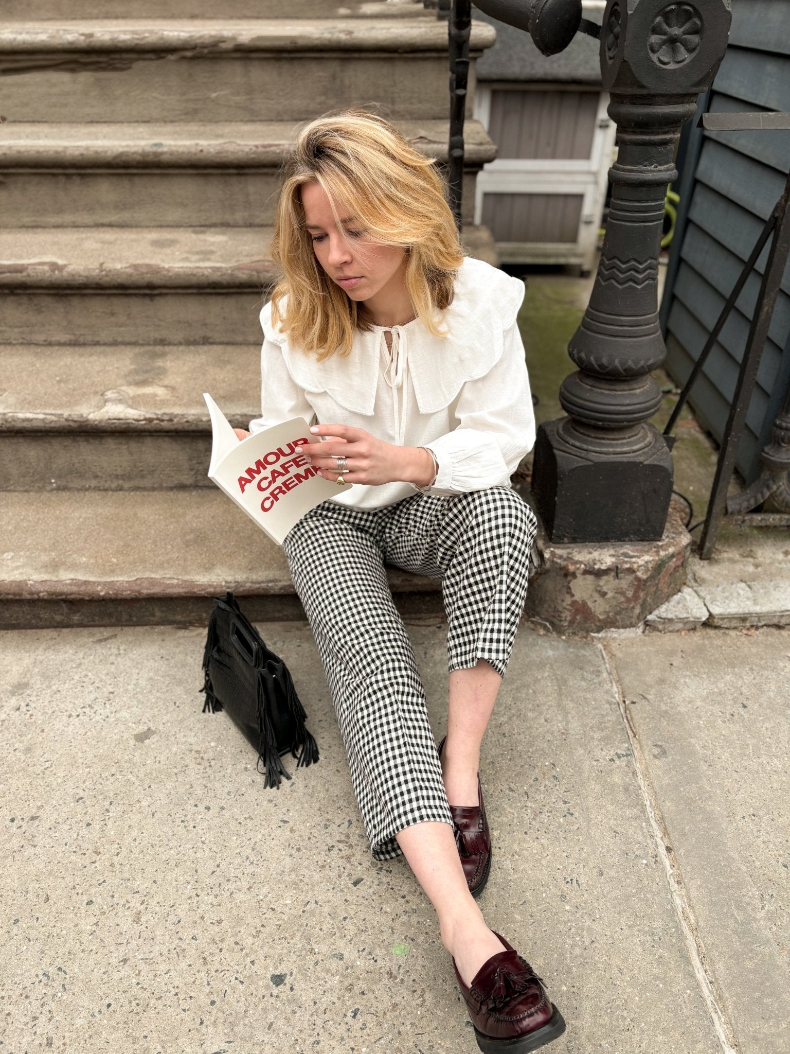Pantalon vichy noir